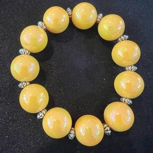 Garold Miller incandescent yellow bracelet with silver separators